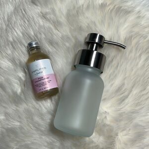 Young Living Pink Champagne Foaming Hand Soap Concentrate & Glass Soap Dispenser